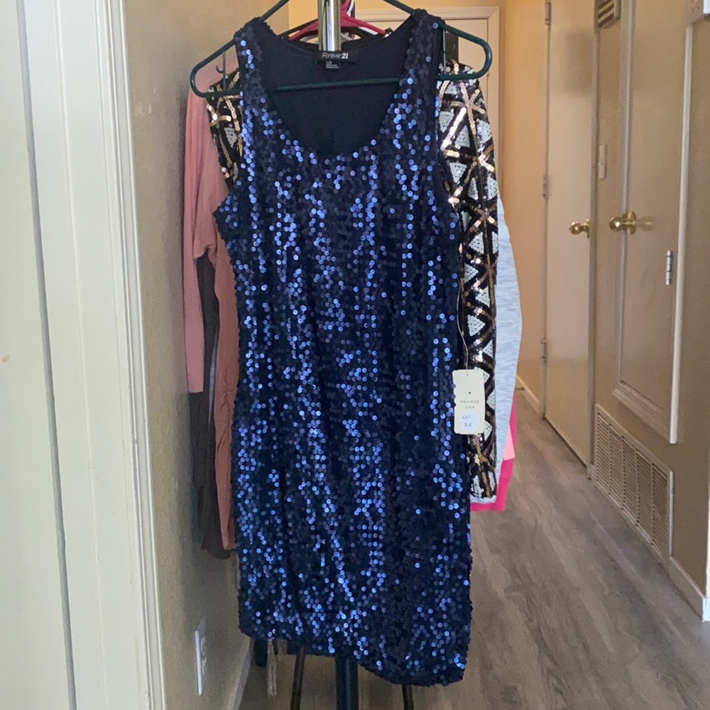Navy blue sequin dress